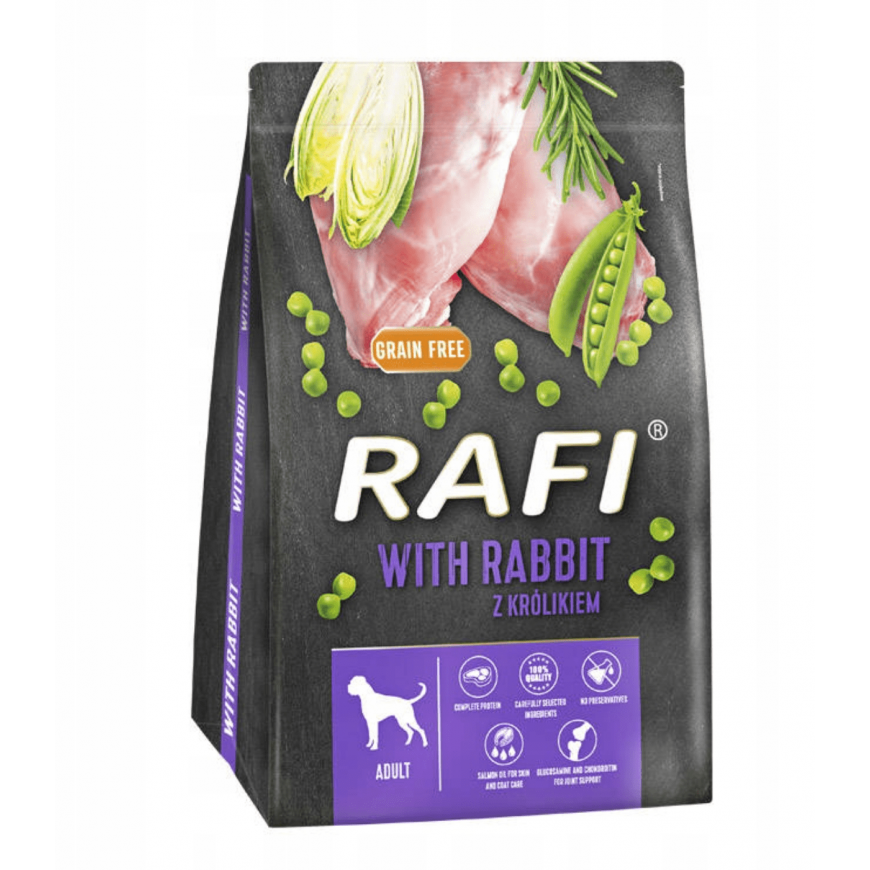 RAFI su triušiu - sausi šunų ėdalai - 3kg