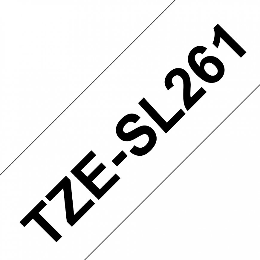 Brother TZE-SL261 этикеточная лента Черный на белом