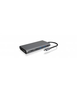 ICY BOX IB-DK4050-CPD Проводная USB 3.2 Gen 1 (3.1 Gen 1) Type-C Антрацит