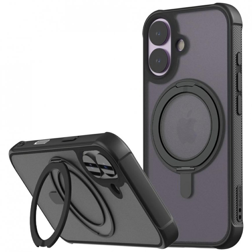Dėklas Araree Duple M Stand MagSafe do iPhone 17 juoda