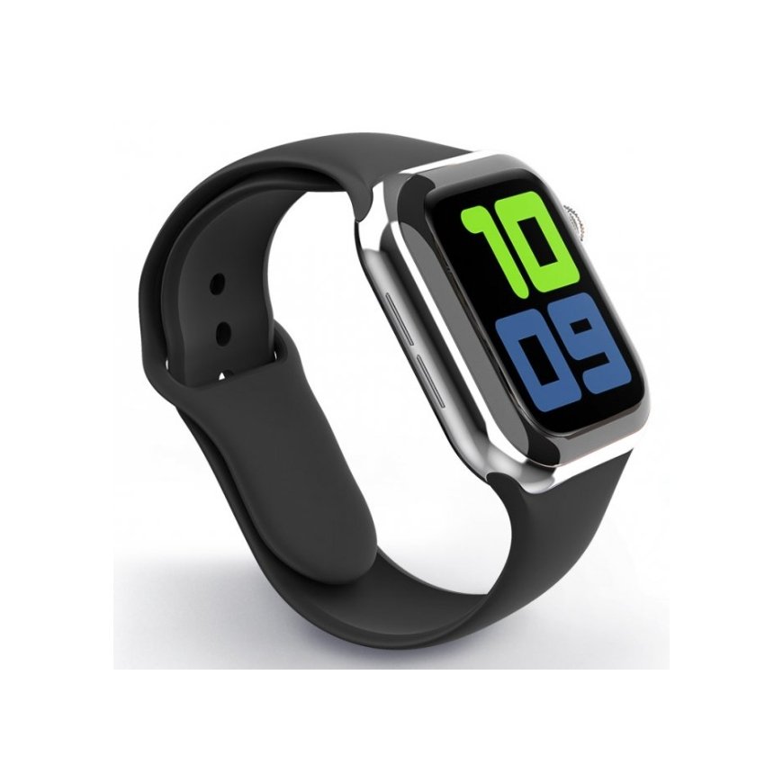 Swissten Silicone Band for Apple Watch 42-44mm Black - 8595217477131 Laikrodžio dirželis