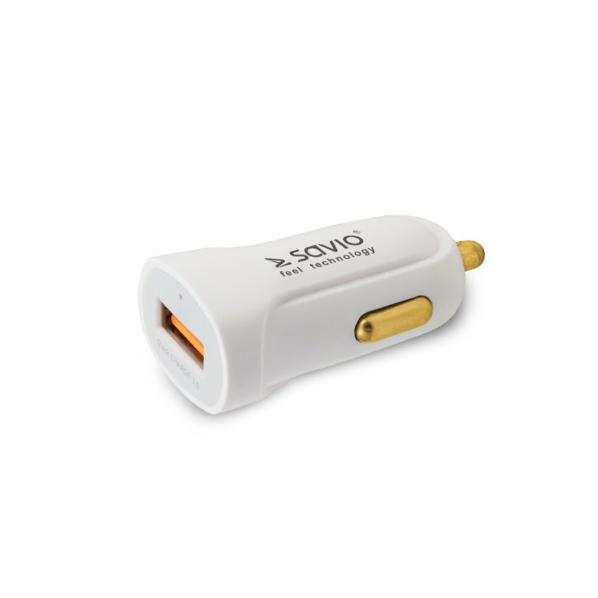 Savio SA-05/W mobiilseadme laadija Nutitelefon Valge Sigaretisüütaja Kiirlaadimine Automaatne