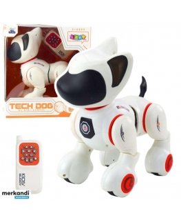 Lean Toys Interaktīvs robots-suns ar tālvadību, balts un oranžs