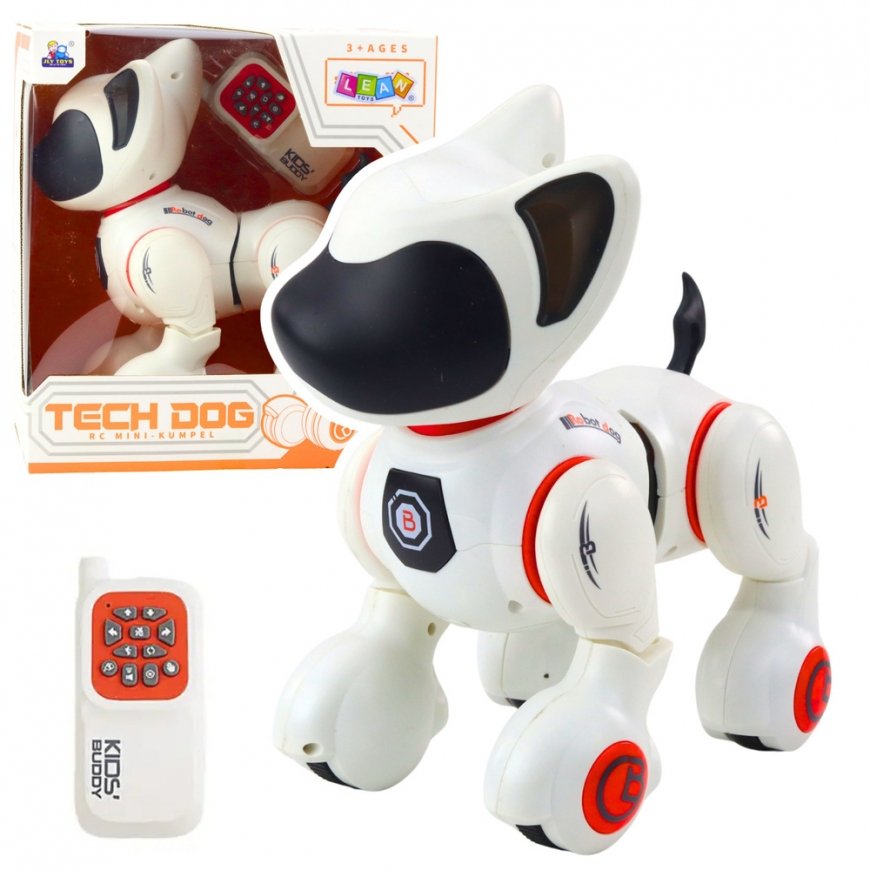 Lean Toys Interaktīvs robots-suns ar tālvadību, balts un oranžs – 2
