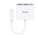 Savio AK-48 USB Typ C - HDMI, USB 3.0, PD, USB Type-C White - Hub - USB 3.0 interfeisa karte/adapter Savio AK-48 USB Typ C - HDMI, USB 3.0, PD, USB Type-C White - Hub - USB 3.0 interfeisa karte/adapter