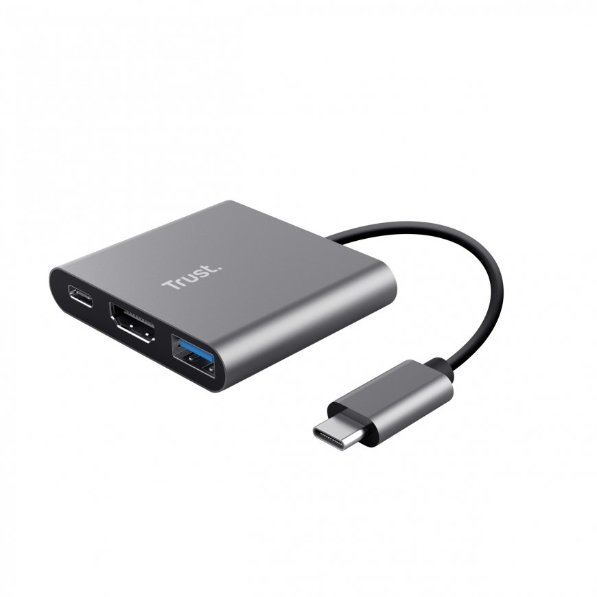 Trust Dalyx USB 3.2 Gen 1 (3.1 Gen 1) Type-C Alumīnijs, Melns