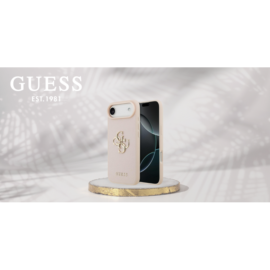 Dėklas Guess Grained Big 4G & Classic Logo iPhone Air roosa