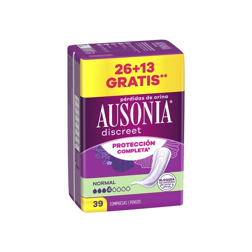 AUSONIA DISCREET incontinence pads, 39 pcs.