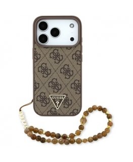 Guess 4G Strap Triangle Logo MagSafe Case for iPhone 17 brown