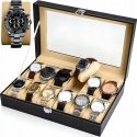 Retoo Organizer box for watches or jewelry, 12 compartments - black Retoo Organizer box for watches or jewelry, 12 compartments - black