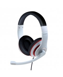 Gembird MHS-03-WTRDBK headphones/headset Wired Head-band Gaming Black, Red, White