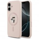 Apple iPhone 17 skystas silikonas Karl ir Choupette MagSafe dėklas rožinis Apple iPhone 17 skystas silikonas Karl ir Choupette MagSafe dėklas rožinis