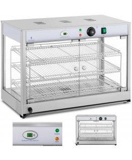 Royal Catering Siltā vitrina pārtikas piegādei, 3 plaukti, 25-85C, 1200W
