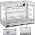 Royal Catering Heated Display Case for Food Delivery, 3 Shelves, 25-85C, 1200W Royal Catering Heated Display Case for Food Delivery, 3 Shelves, 25-85C, 1200W