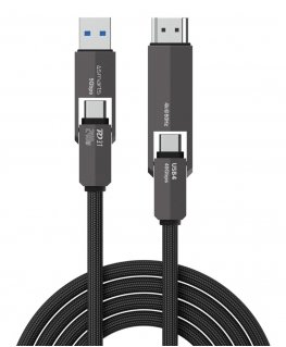 4smarts 549240 USB-kaapeli USB4 Gen 3x2 1,5 m USB C musta