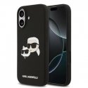 Чехол Apple iPhone 17 из жидкого силикона с двойными головами MagSafe черный