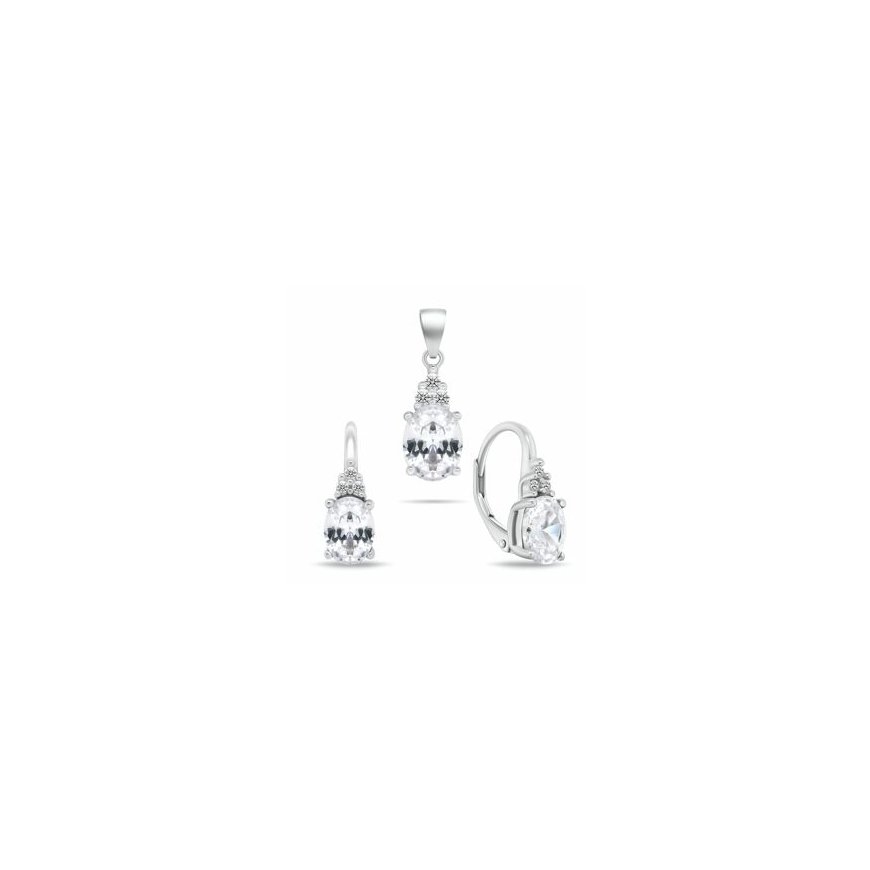 Brilio Silver Silver jewelry set with cubic zirconia SET293W (earrings, pendant) – 2