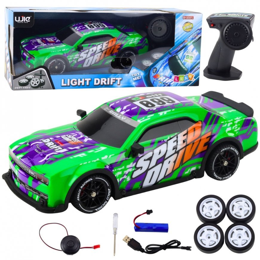 Lean Toys Remote-controlled sports car with light effects and drifting