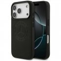 Dėklas Mercedes Leather Vintage Logo MagSafe do iPhone 17 Pro musta