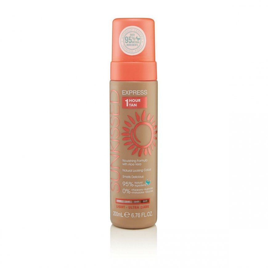 Sunkissed Express 1 tunni tan mousse savaiminio įdegio putos, 200 ml – 2