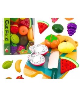Lean Toys Kids' Toy Fruit Cutting Set with Knife and Board