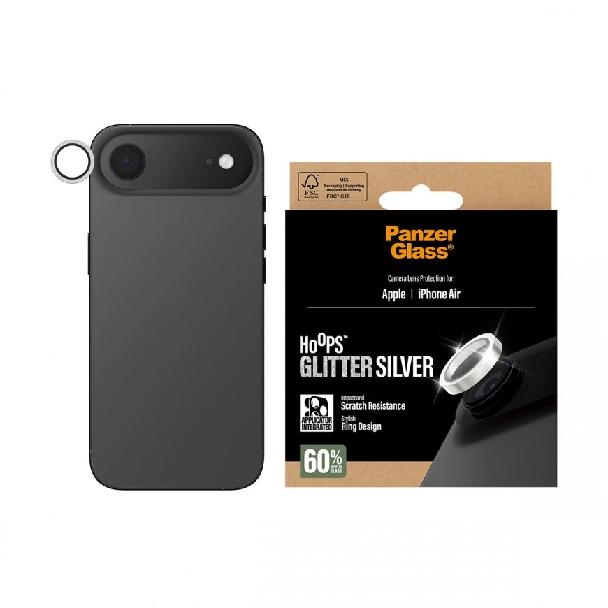 PanzerGlass ® Hoops® Camera Lens Protector Glitter Silver iPhone Air Skaidri ekrano apsauga Apple 1 – 2