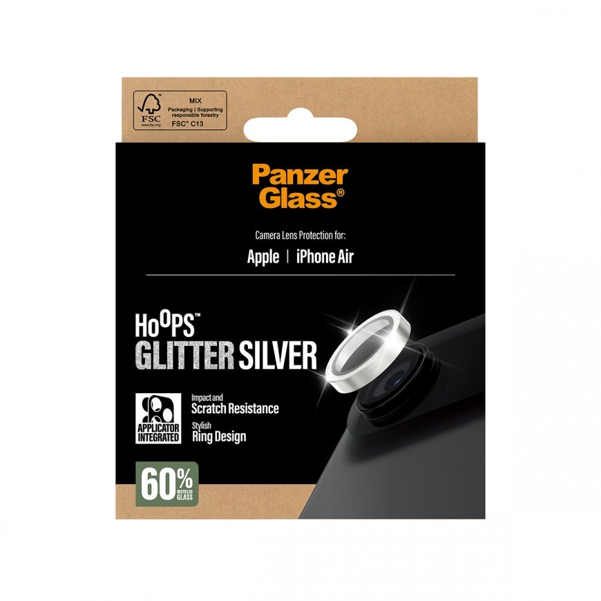 PanzerGlass ® Hoops® Camera Lens Protector Glitter Silver iPhone Air Skaidri ekrano apsauga Apple 1 – 3