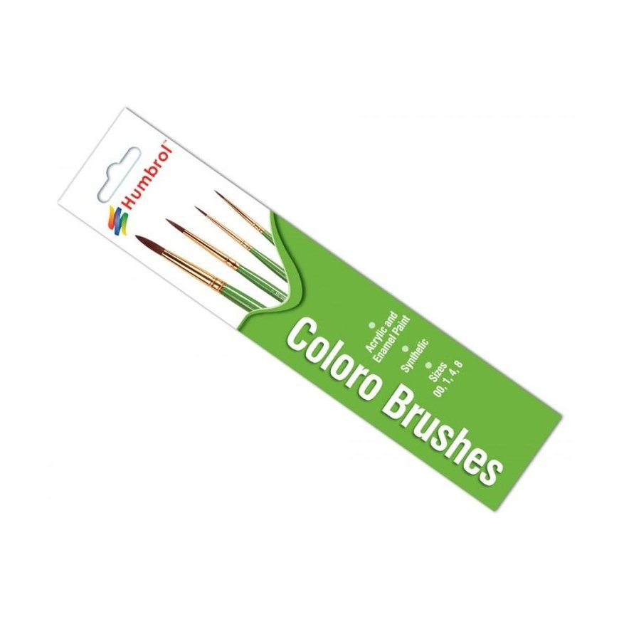 Oem Humbrol AG4050 paintbrush set - size 00/1/4/8 – 2