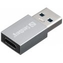 Sandberg 136-46 kaabli soomuutja USB-A USB-C Alumiinium