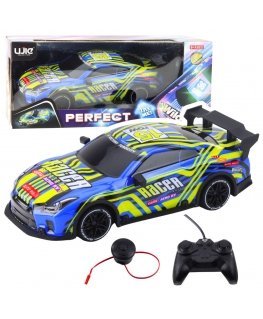 Lean Toys Remote Control Sports Car 25x11x10 cm, Blue and Yellow