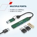 Canyon DS-02 4in1 USB-A/C Žalias Canyon DS-02 4in1 USB-A/C Žalias
