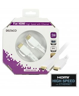 Deltaco HDMI-1020H-K HDMI kabelis 2 m HDMI A tipo (standartinis) Balta