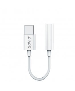Savio AK-51 аудио кабель 0,11 m 3,5 мм USB Type-C Белый