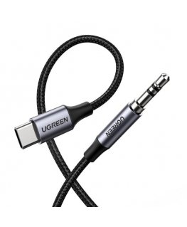 Ugreen 30633 аудио кабель 1 m 3,5 мм USB Type-C Черный, Серебристый