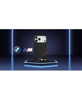 BMW M oglekļa Tricolor Line MagSafe vāciņš Apple iPhone 17 Pro Max melnā krāsā