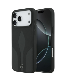Mercedes Leather Case The Move MagSafe for Apple iPhone 17 Pro Max in black color