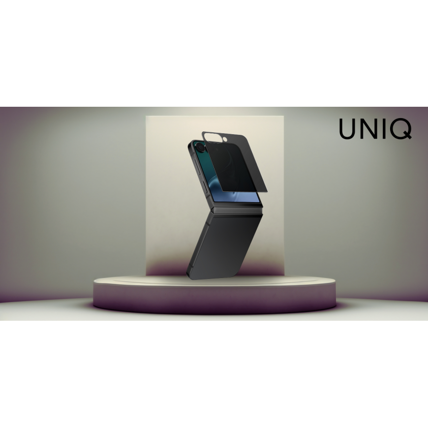 Protective glass with privacy filter UNIQ Optix Privacy for Samsung Galaxy Z Flip7 – 2