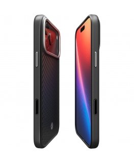 Spigen Enzo Aramid T -kuori, musta hopea - iPhone 17 Pro Max