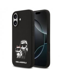 Karl Lagerfeld Liquid Silicone K&CH Sketch MagSafe -kotelo Apple iPhone 17:lle mustana