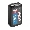 Hycell Ansmann HC-NiMH 9V - 9V-lohko - 180 mAh Hycell Ansmann HC-NiMH 9V - 9V-lohko - 180 mAh