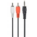 Gembird 5m, 3.5mm/2xRCA, M/M audio cable Black, Red, White