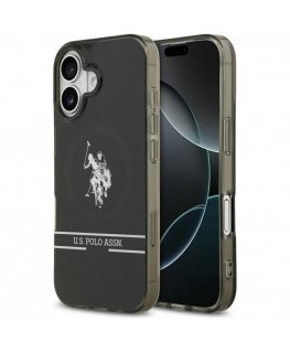 Us Polo Assn Dēklas US Polo DH un apakšējā svītra logo MagSafe iPhone 17 melns