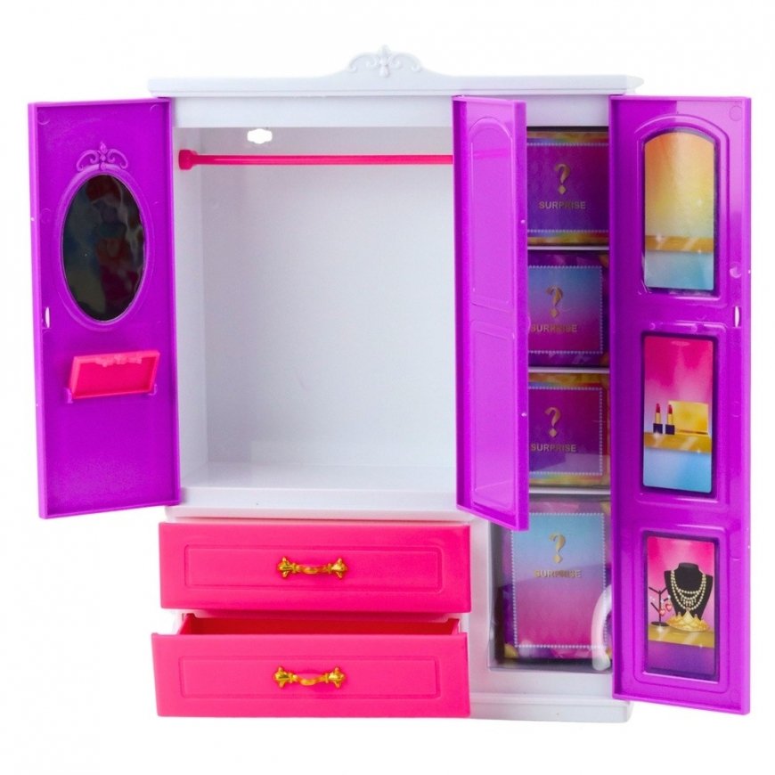 Lean Toys Lėlė Anlily su Spinta ir Priedais, 24 vnt. – 2