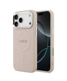 Чехол Guess PU Saffiano MagSafe для Apple iPhone 17 Pro розового цвета
