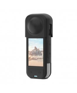 PULUZ silikono apsauginis dėklas su objektyvo dangteliu Insta360 X5 (juodas)