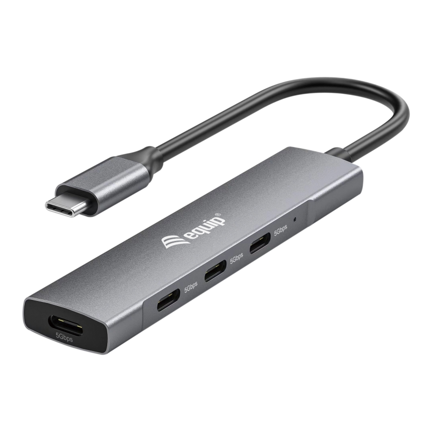 Equip 128963 keskitin USB 3.2 Gen 1 (3.1 Gen 1) Type-C 5000 Mbit/s musta, Hopea