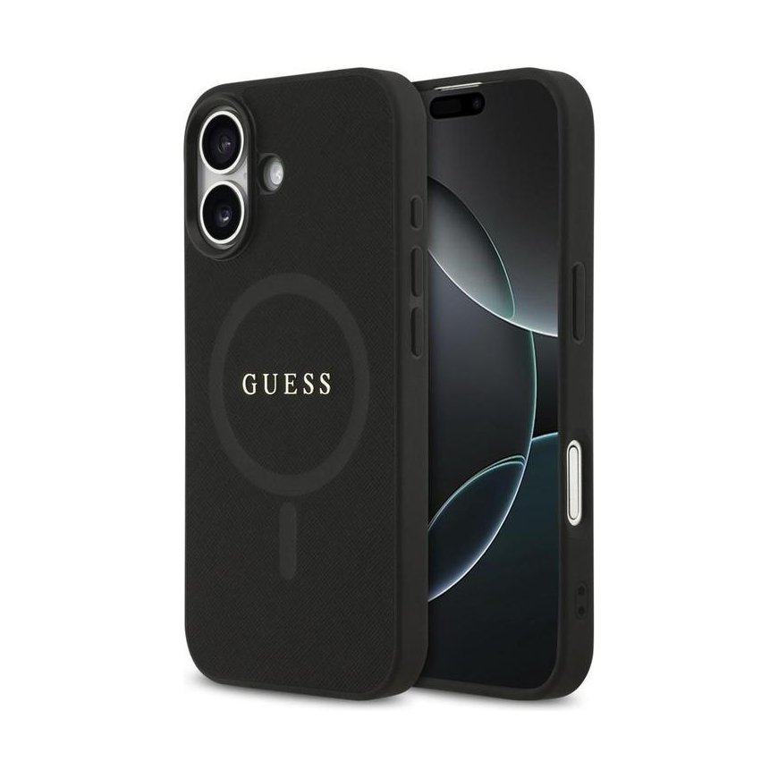Guess Saffiano Classic Logo MagSafe Case for iPhone 17 Black