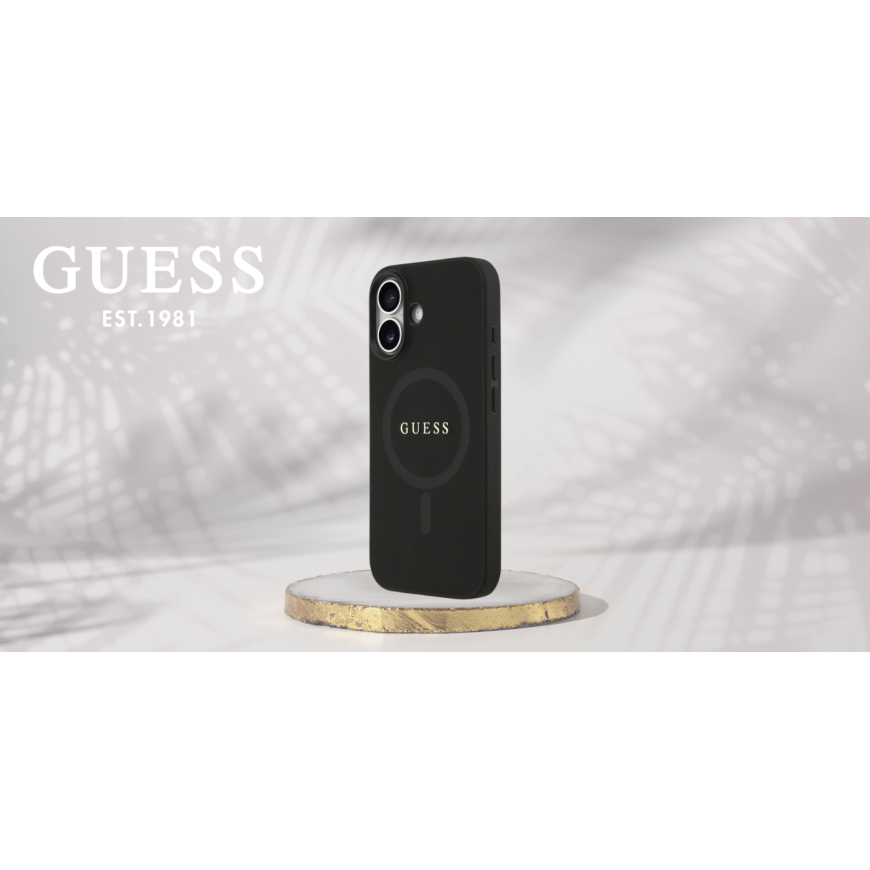 Чехол Guess Saffiano Classic Logo MagSafe для iPhone 17 черный – 2
