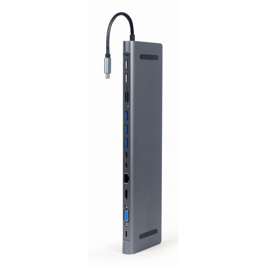 Gembird A-CM-COMBO9-01 laptop dock/port replicator USB 3.2 Gen 1 (3.1 Gen 1) Type-C Grey
