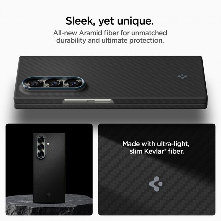 Spigen Galaxy Z Fold 7 Case Air Skin Aramid Black – 3